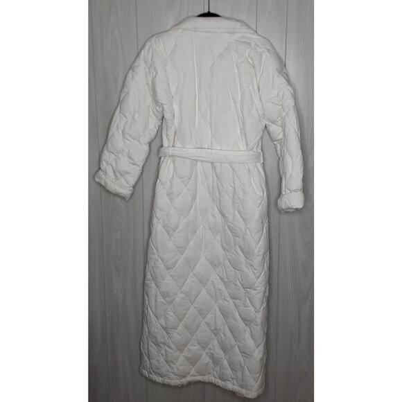 Ladies Guide Gear Quilted Down Filled Bath Robe White Size M/L Pockets - Picture 3 of 6